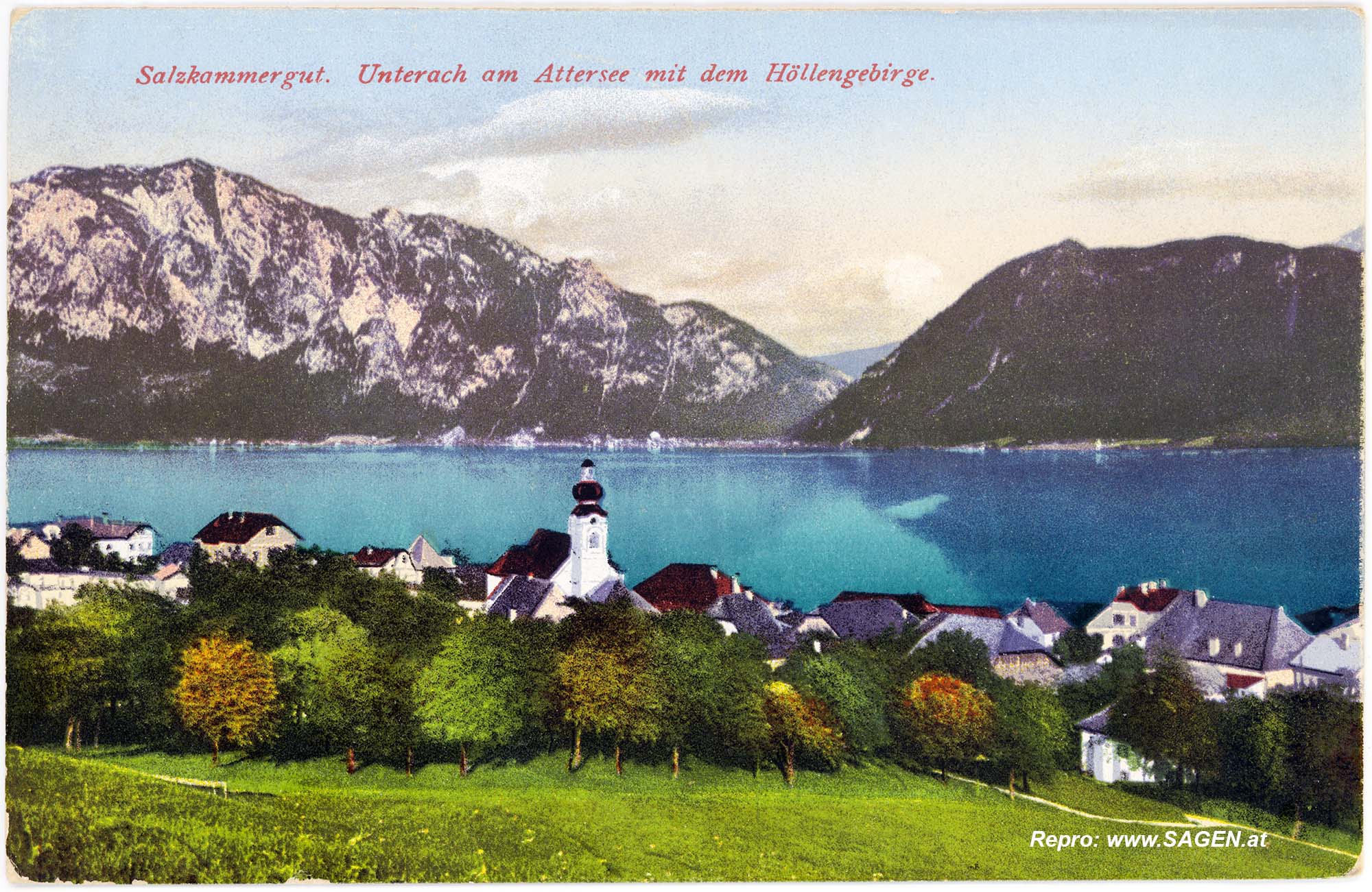 Salzkammergut Unterach Am Attersee Mit Dem H Llengebirge Sagen At