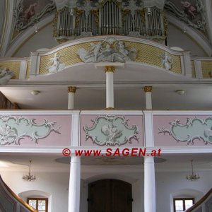 Orgelempore der Pfarrkirche St. Gallus, Weer (Tirol)