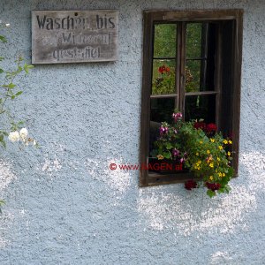 Waschhaus Fenster in Steeg, Oberösterreich