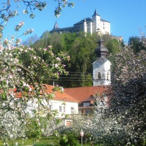 Stadtpfarrkirche St. Nikolaus und Schloss Strassburg