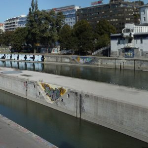 Kaiserbadschleuse und Schützenhaus am Wiener Donaukanal, Otto Wagner