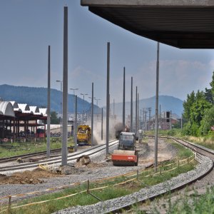 Bahnbauzug im Einsatz