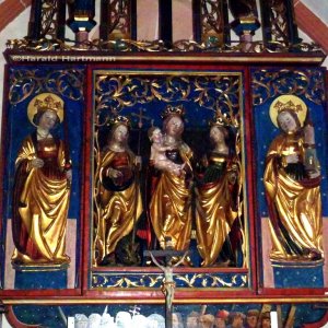 Flügelaltar drei heilige Madl - St Cäcilia, Althofen, Kärnten