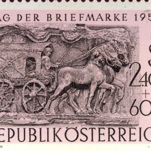 Briefmarke, römischer Reisewagen