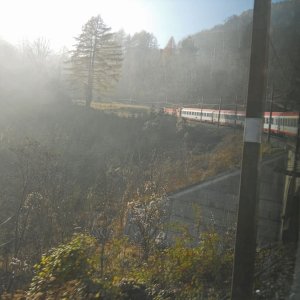 Über den Semmering - Blick aus dem letzten Waggon