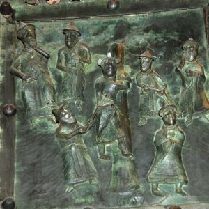 Geißelung Christi - Bronzetafel an der Kirchentüre von San Zeno in Verona