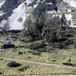 Beim Bergwandern in den Alpen