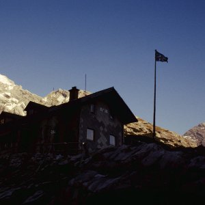 Beim Bergwandern in den Alpen