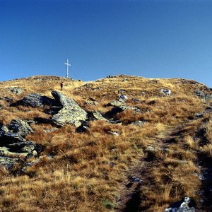 Beim Bergwandern in den Alpen