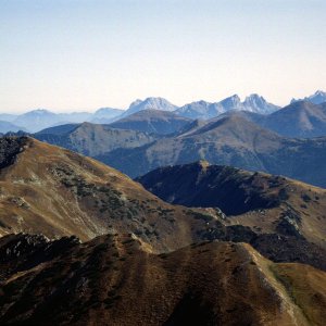 Beim Bergwandern in den Alpen