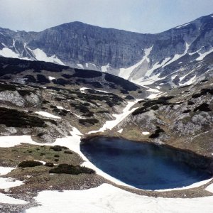 Beim Bergwandern in den Alpen