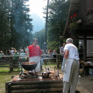 Schaffest am See von Jezersko (Slowenien)