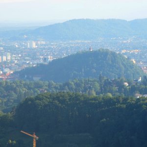 Blick von der Platte zum Grazer Schloßberg