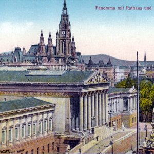 Wien Panorama mit Rathaus 1929