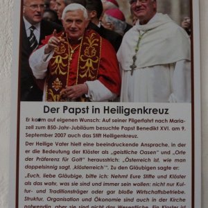 Papstbesuch Benedikt XVI., Stift Heiligenkreuz