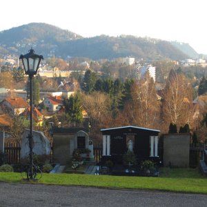 Am Friedhof St. Veit- Blick zum Grazer Schlossberg