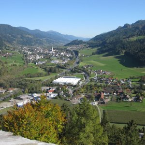 Ausblick Richtung Rottenmann, Burg Strechau