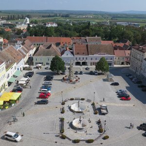 Blick auf den Hauptplatz von Retz