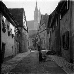 Straßenszene Rothenburg ob der Tauber um 1920