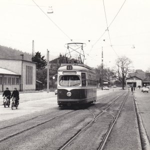 Linie 1 beim Westbahnhof, Innsbruck im Jahr 1964