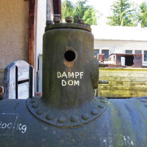 Dampfkessel im Feld-und Industriebahn-Museum in Freiland, Niederösterreich