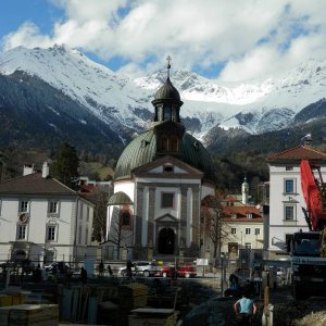 Baustelle bei Pfarrkirche Mariahilf in Innsbruck