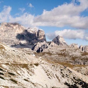 Südostseite der Drei Zinnen und Paternkofel