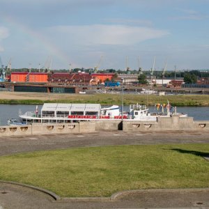 Stettin - Blick von der Haken Terrasse zum Hafen