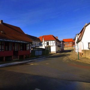 auf den Straßen kein Leben in Güntersberge im Harz.