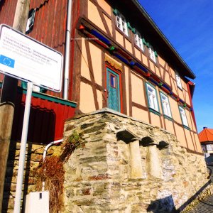 die Reste des kleinen Schlosses in Güntersberge im Harz.