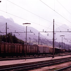 Güterzug am Bahnhof Tarvis (Tarvisio)