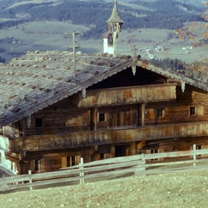 Kirchberg Tirol Bauernhöfe unterm Maierl 1959