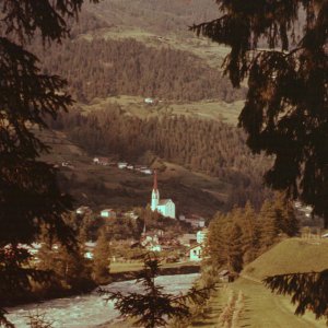 Blick auf Oetz, Ötztal, Tirol, 1970er Jahre