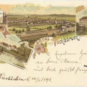 Gruss aus Vöcklabruck, Lithografie 1898