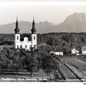 Wallfahrtsbasilika Maria Puchheim mit Traunstein