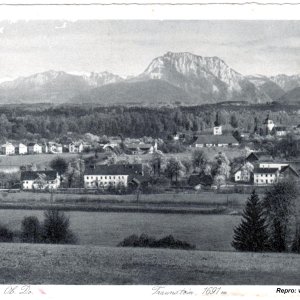 Wallfahrtsbasilika Maria Puchheim mit Traunstein