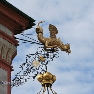 Drache als Dekorelement am Schloss von Bruchsal