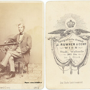 CdV Porträt eines Herrn, Atelier J. Ruwner & Comp. Wien 1869