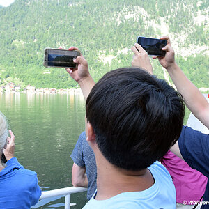 Hallstatt: Ausblick bei der Anreise mit dem Schiff