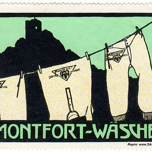 Reklamemarke Montfort-Wäsche