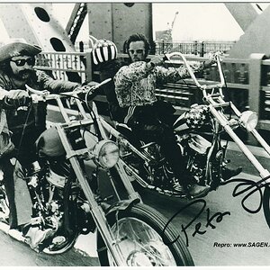 Autogramm Peter Fonda, Szenenfoto Easy Rider