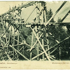 Medium 'Tauernbahn Nordrampe Erbauung Weitmoser Gerüst um 1903' in der Kategorie 'Bahnen, Eisenbahnen'