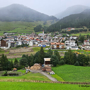 Nauders Panorama mit Wassermühle Stillebach