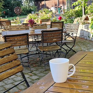 Morgenkaffee im Bayrischen Biergarten