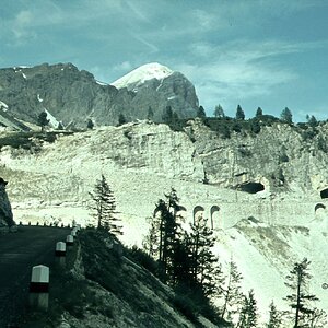 Falzaregopass Kehrtunnel im Jahr 1960