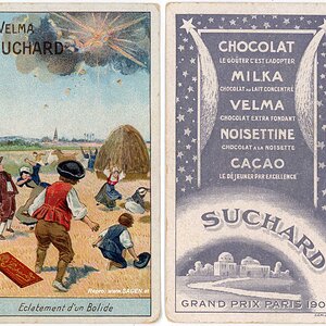 Meteoritenexplosion Suchard Sammelbild um 1900