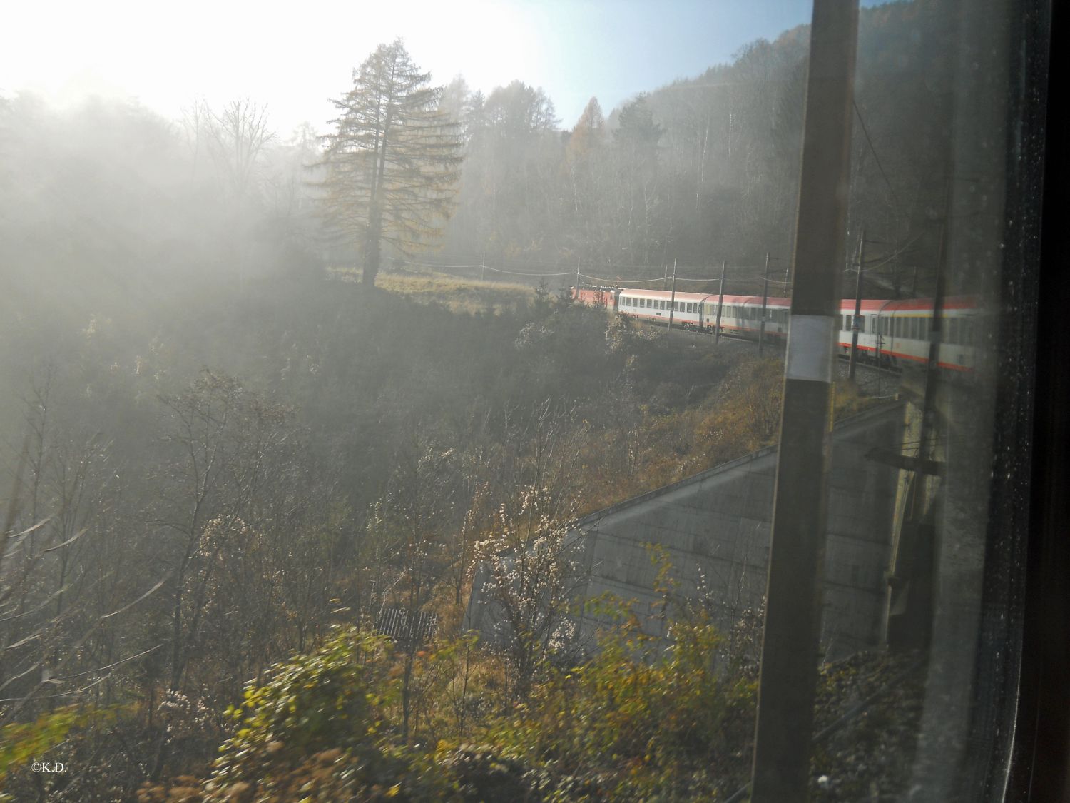 Über den Semmering - Blick aus dem letzten Waggon