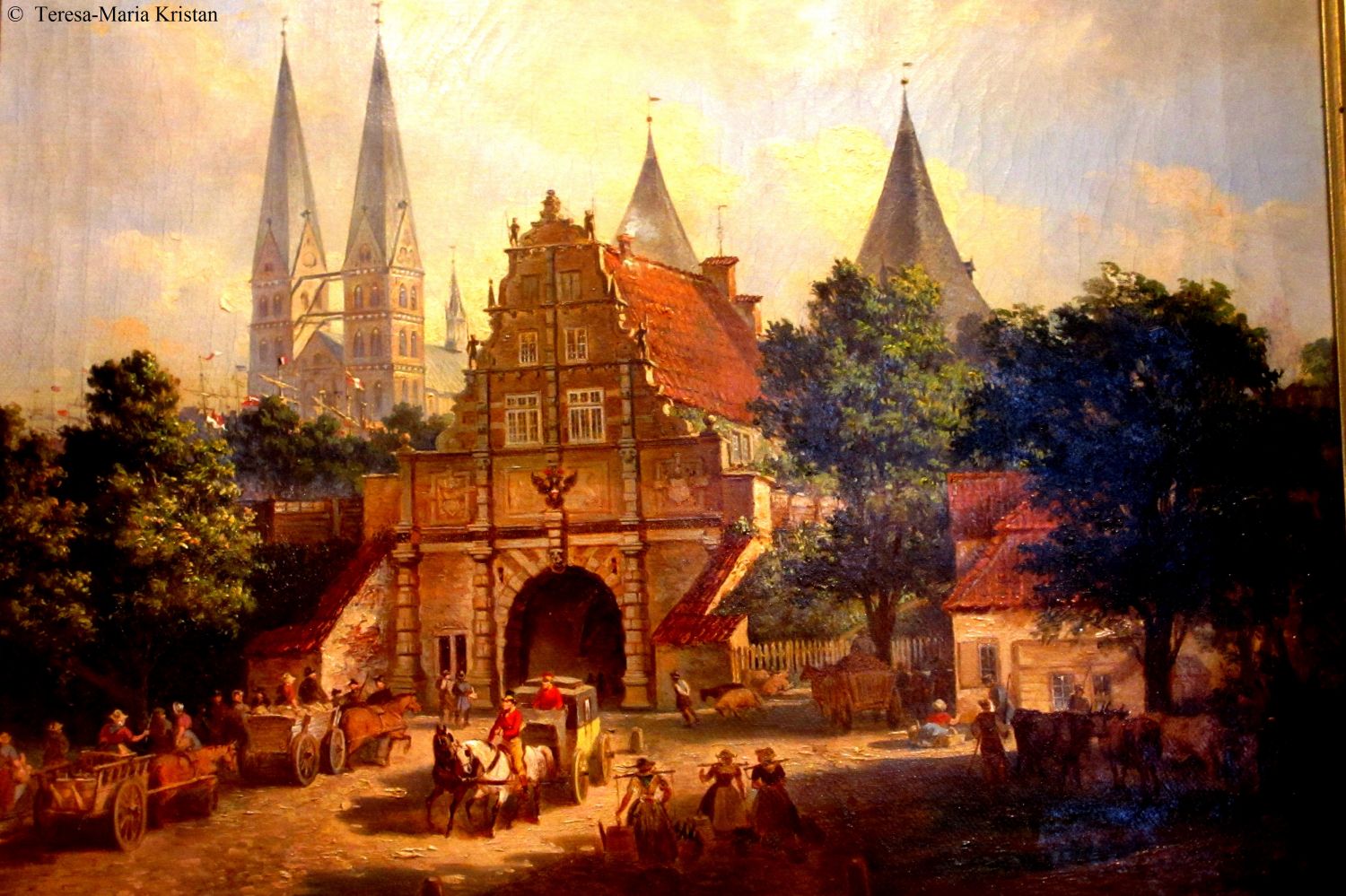 Alte Ansicht von Lübeck-Gemälde im Holstentormuseum