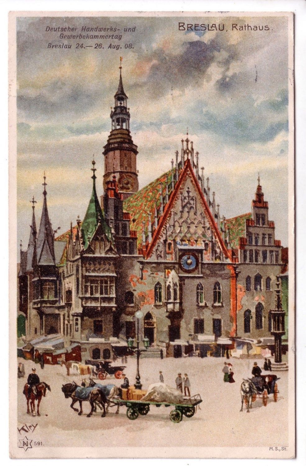 Alte Postkarte von Breslau