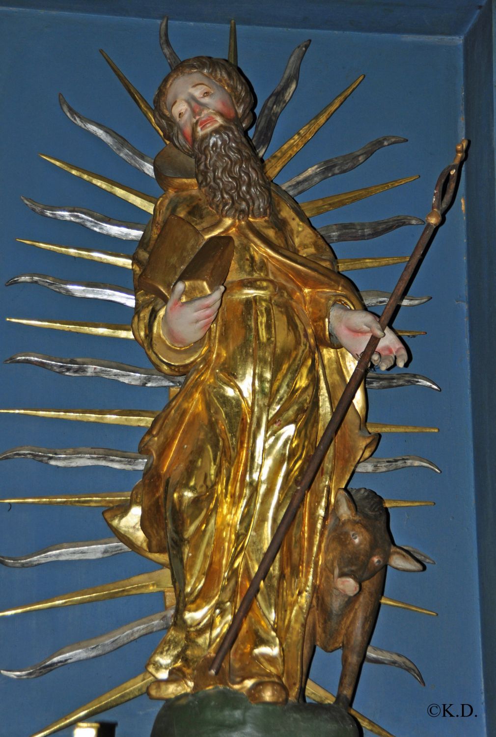 Antonius Eremit + Schwein in der Pfarrkirche zu Saak (Kärnten)